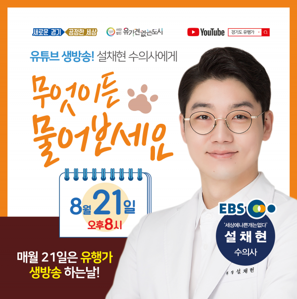2020년 경기 반려동물 입양문화의 날 8월 생방송 포스터