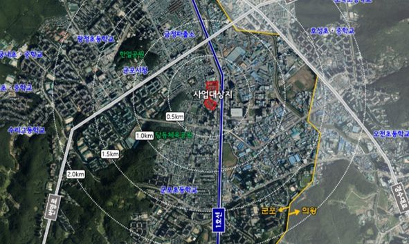 군포1구역재개발위치도