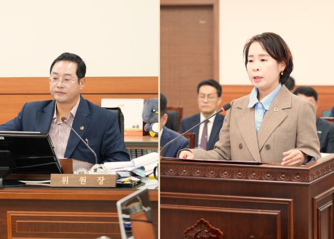 왼쪽부터 : 한근수 위원장, 정현미 의원