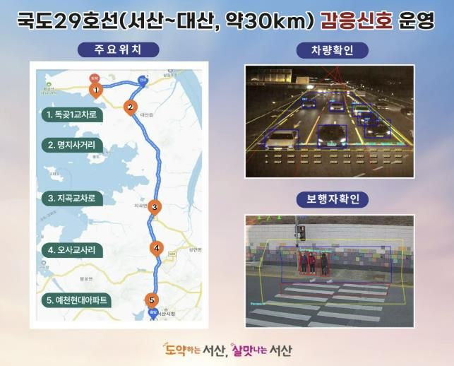 국도 29호선(서산~대산) 감응 신호 시스템 본격 운영 홍보물