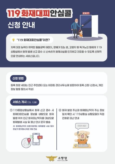 서산소방서, ‘119화재대피안심콜‘로 안전 사각지대 해소 나선다