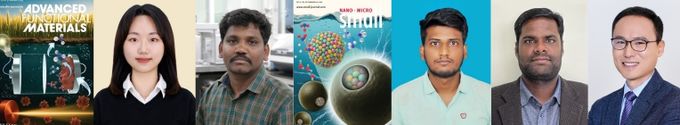 표지논문, 박사과정 고원지 씨, 라자 아루무감 센틸 박사, 표지논문, 박사과정 순다르 라잔 아카시프라부 씨, 띠따기리 자야라만 박사, 최명룡 교수(왼쪽부터)