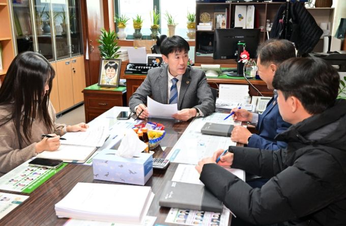 백현조 산업건설위원장, 진장·명촌 토지구획정리사업지구 도로정비사업 업무협의 간담회