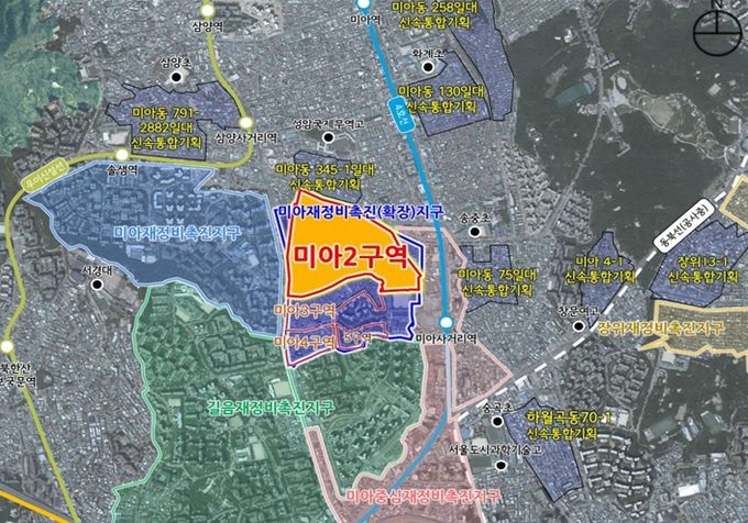 미아재정비촉진지구 위치도