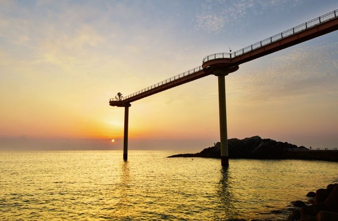 비단결 바다 위에 내린 첫 빛, 후포 등기산스카이워크