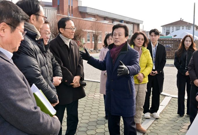 조규일 진주시장, 명신고교앞 교차로 현장 방문