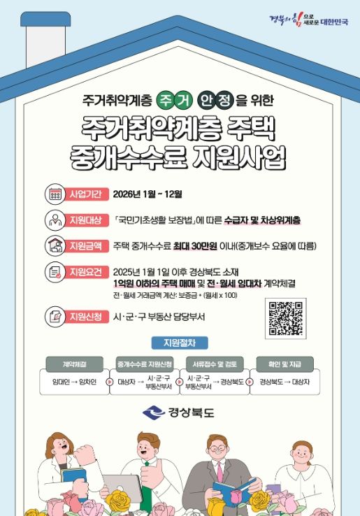 주거취약계층 주택 중개보수 지원사업 홍보 포스터
