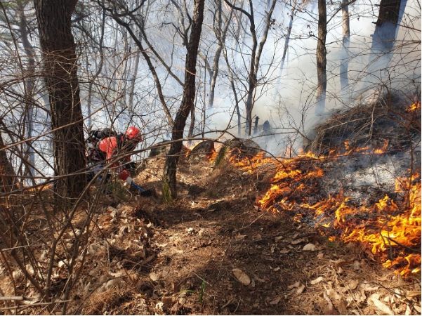 함양군산불현장진화