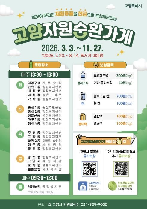 고양시 주교동, ‘2026년 고양 자원순환가게’ 3월 운영 시작